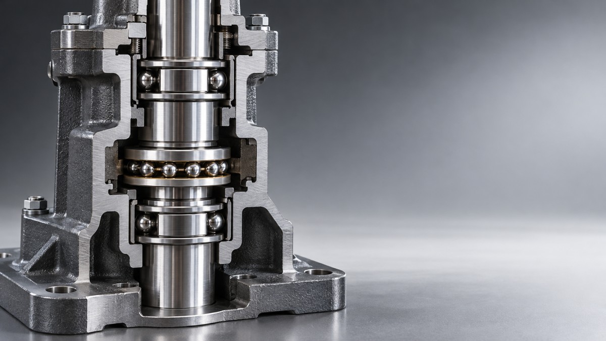 Can thrust ball bearings support radial loads in vertical shafts?
