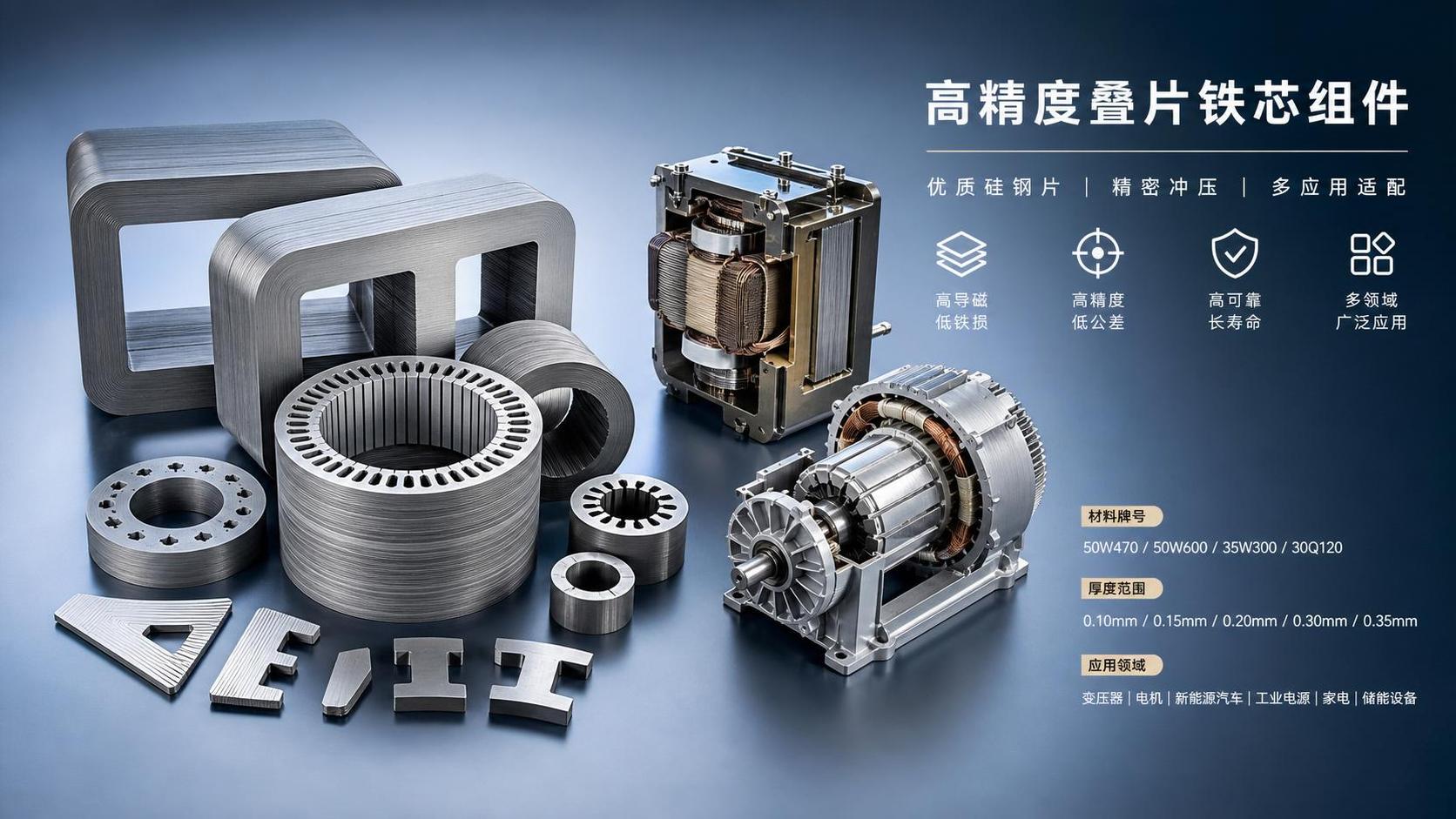 Laminated Core Components: How to Choose Grades, Thickness, and Applications