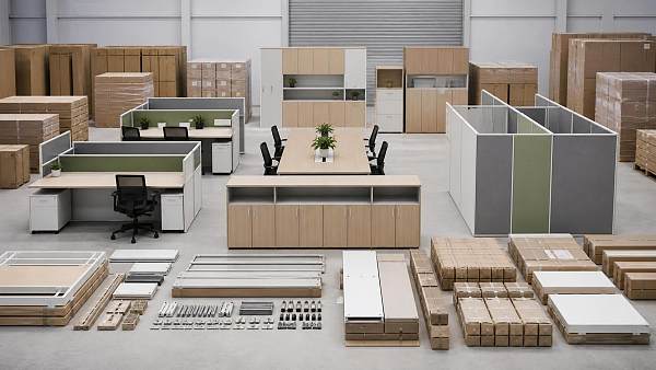 What should a modular systems furniture manufacturer provide for export projects?