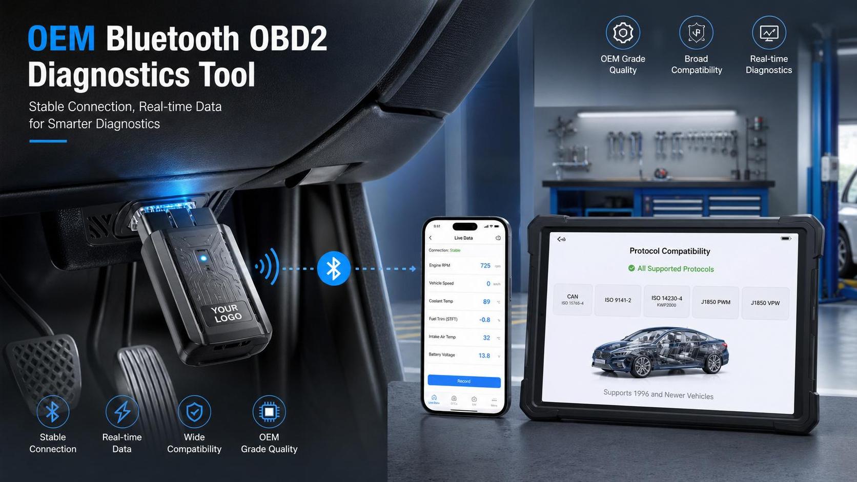 OBD2 Diagnostic Tool OEM Bluetooth: Key Features That Affect Stability
