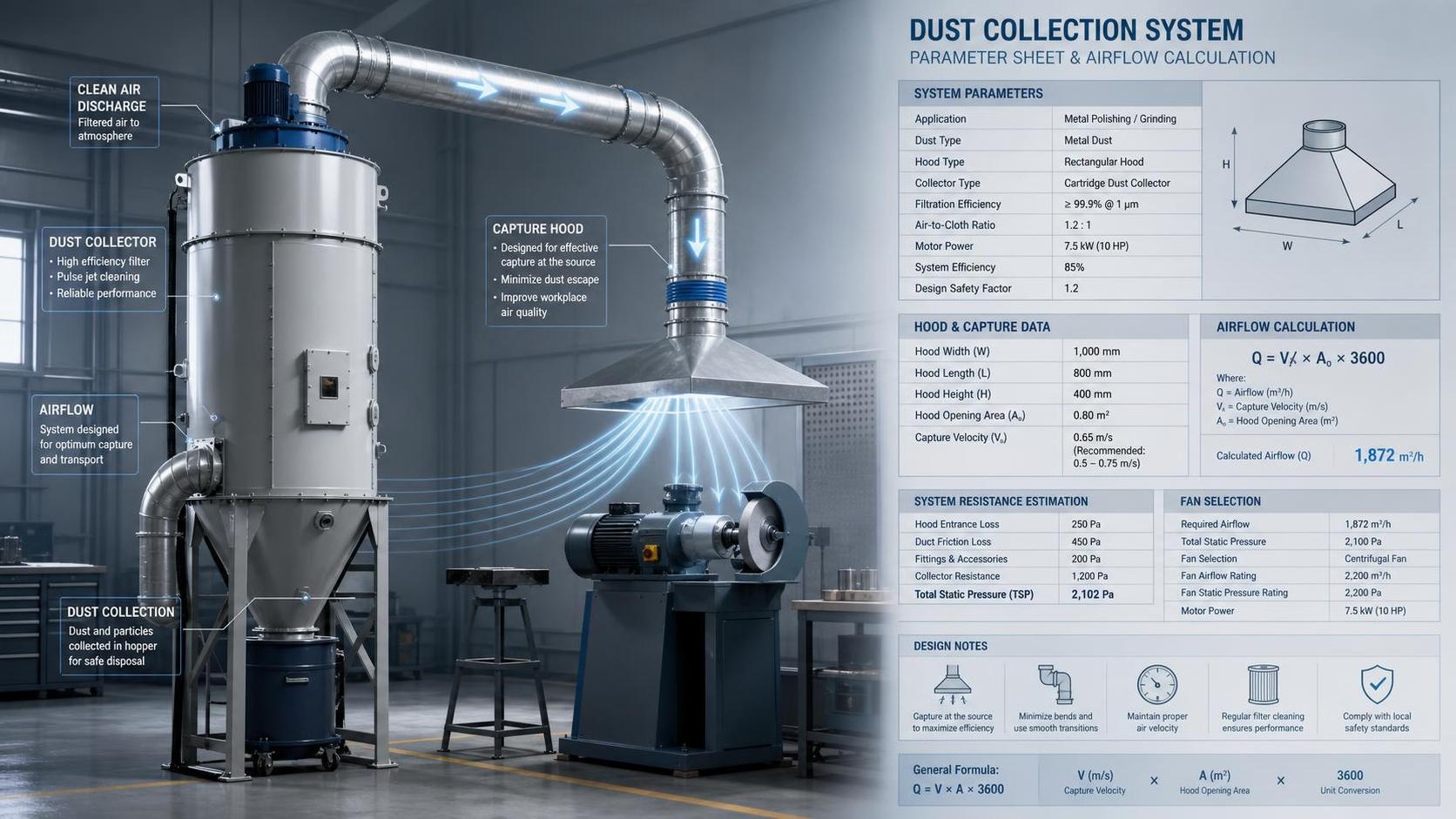 Industrial Dust Collection CFM Calculator Chart: Sizing Without Overspending