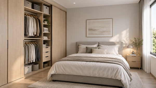 How to choose wardrobe systems for a small bedroom without losing storage