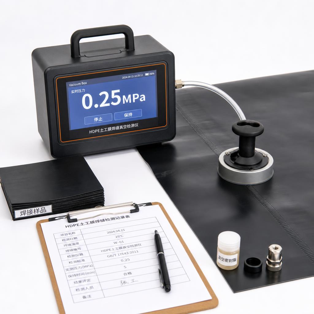 HDPE geomembrane product testing and repair