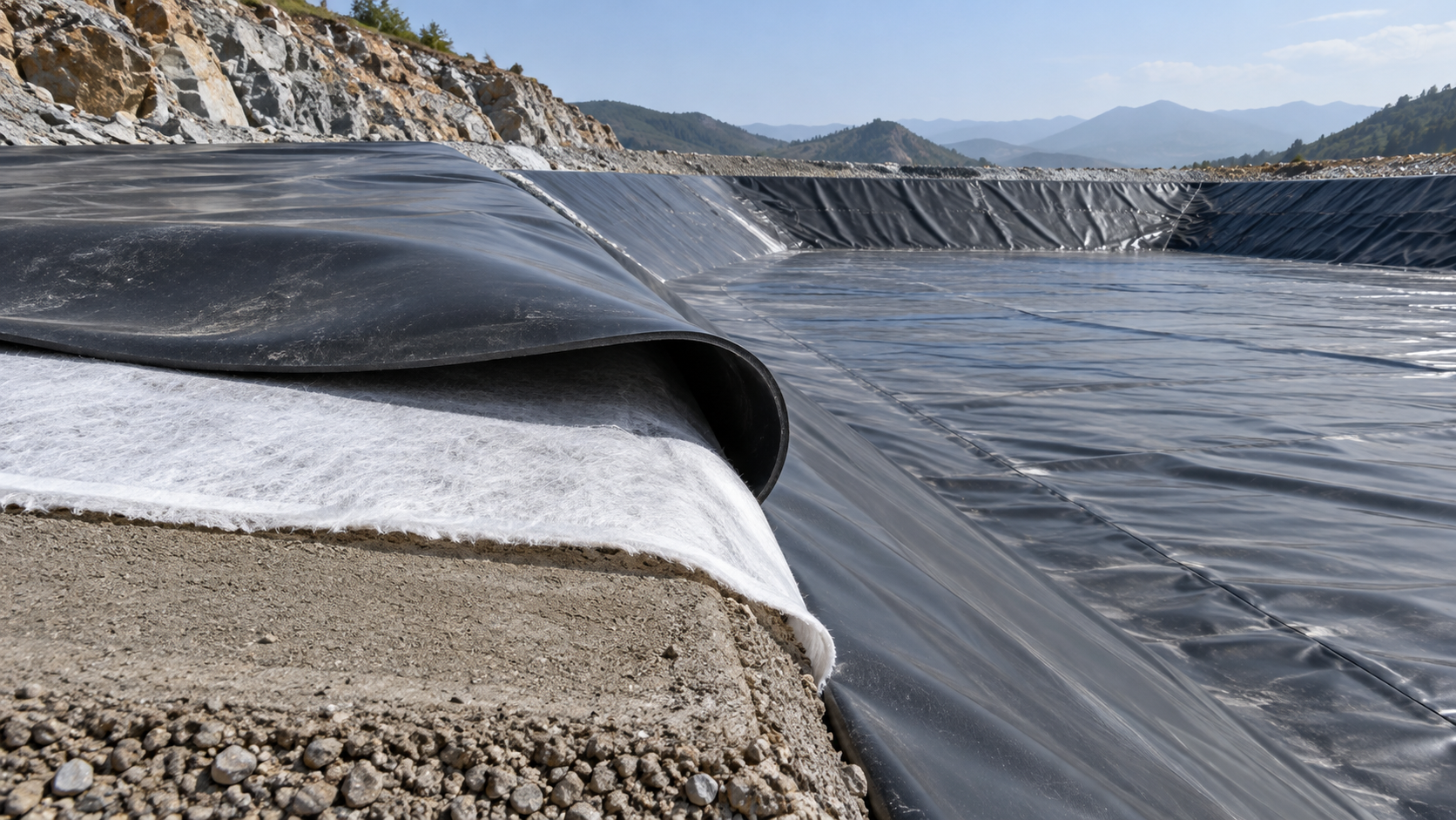 How to choose liner thickness for geomembrane ponds on rocky soil