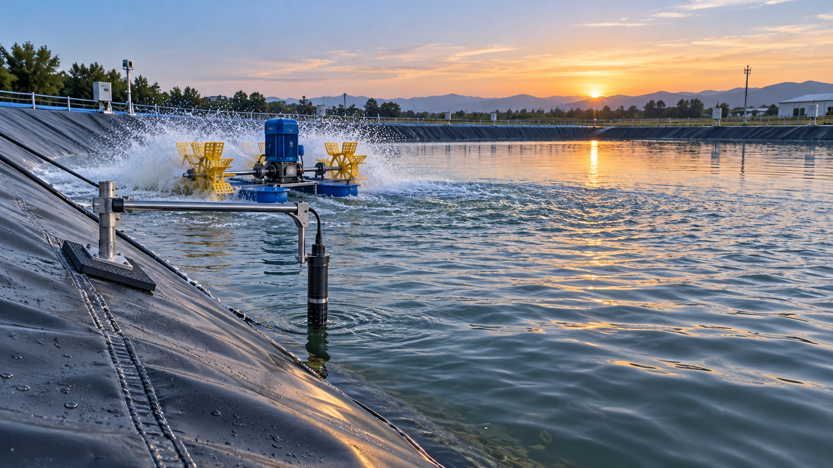 When should you run a fish farming aerator before sunrise?