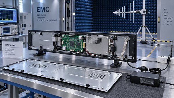 How to verify EMC reports from an OEM retail shelf LCD screen factory