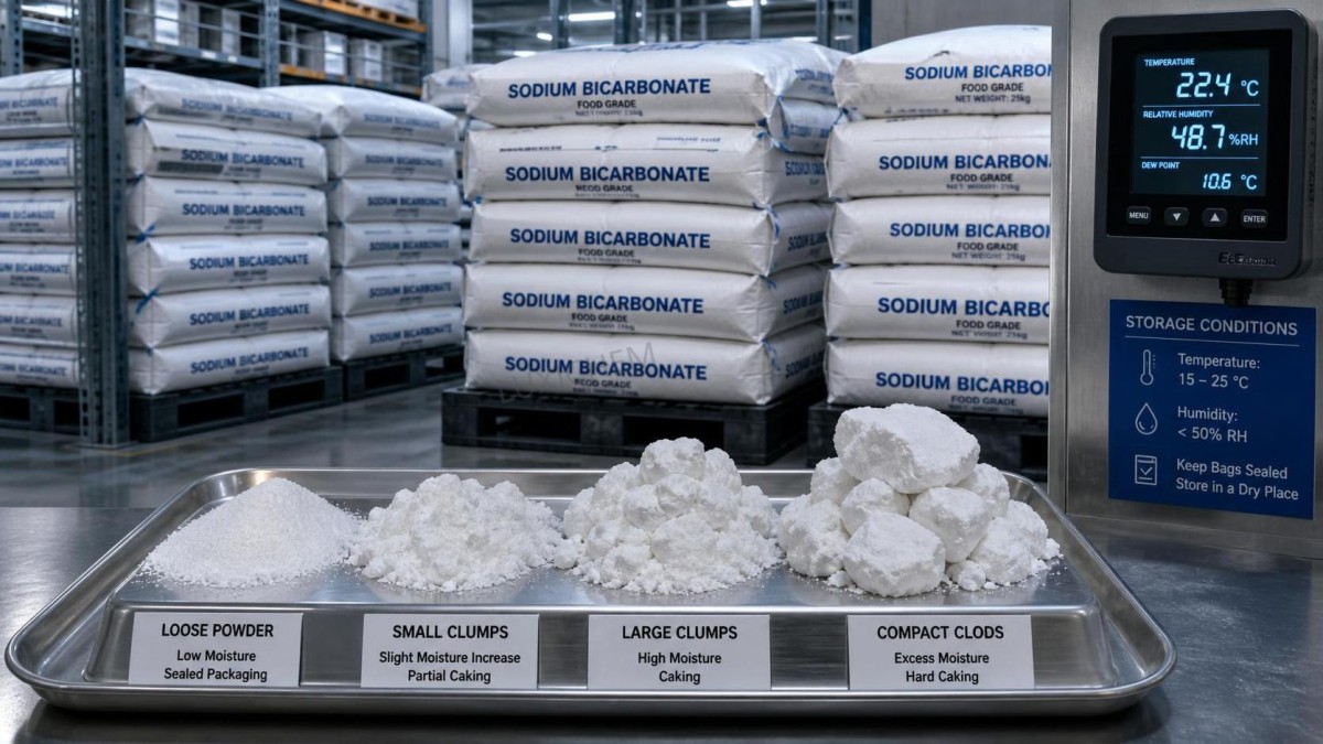 Why sodium bicarbonate powder starts caking during storage Why sodium bicarbonate powder starts caking during storage