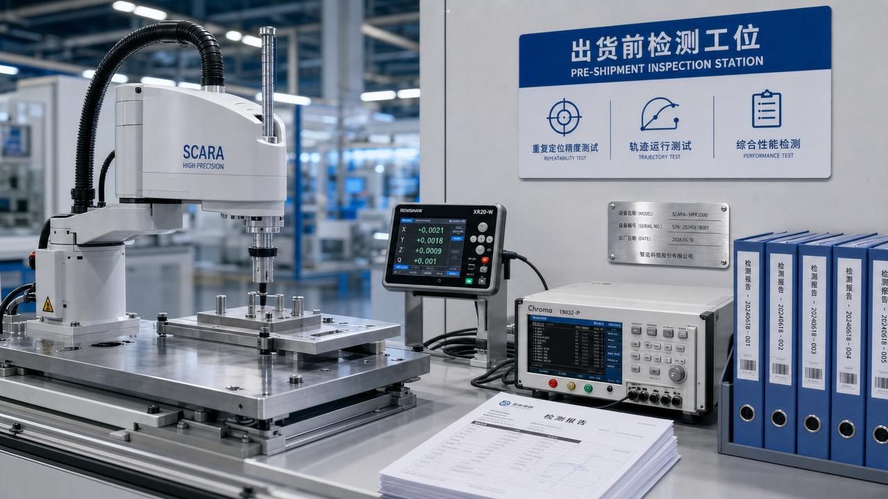 How a SCARA robot factory proves quality before shipment