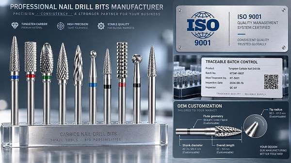 Nail Drill Bit Factory Capabilities You Can’t Overlook: ISO Certification, Batch Traceability, and OEM Customization Support