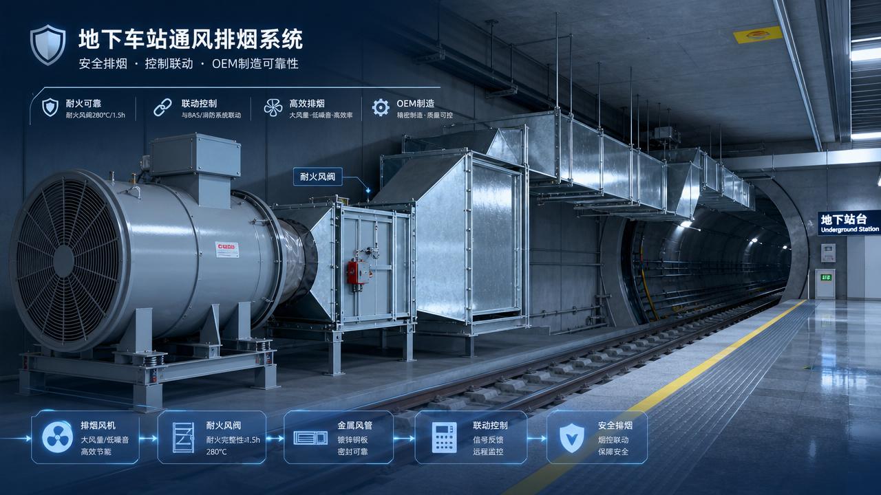 Underground station HVAC OEM choices that affect smoke control performance