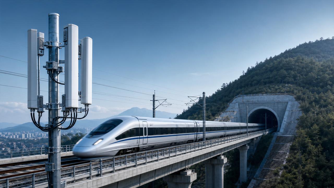 What antenna gain for high speed rail avoids dead zones?