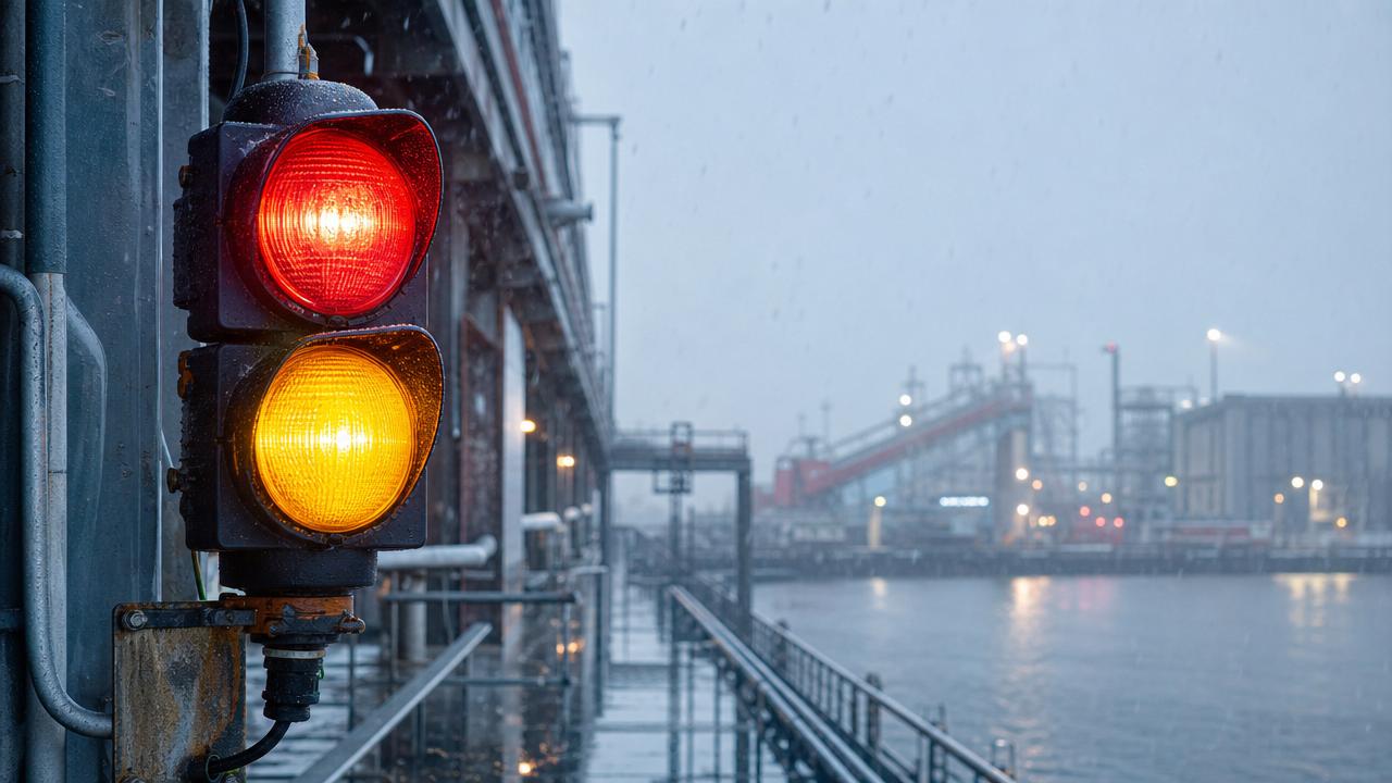 How far should a signal lamp stay visible in bad weather?