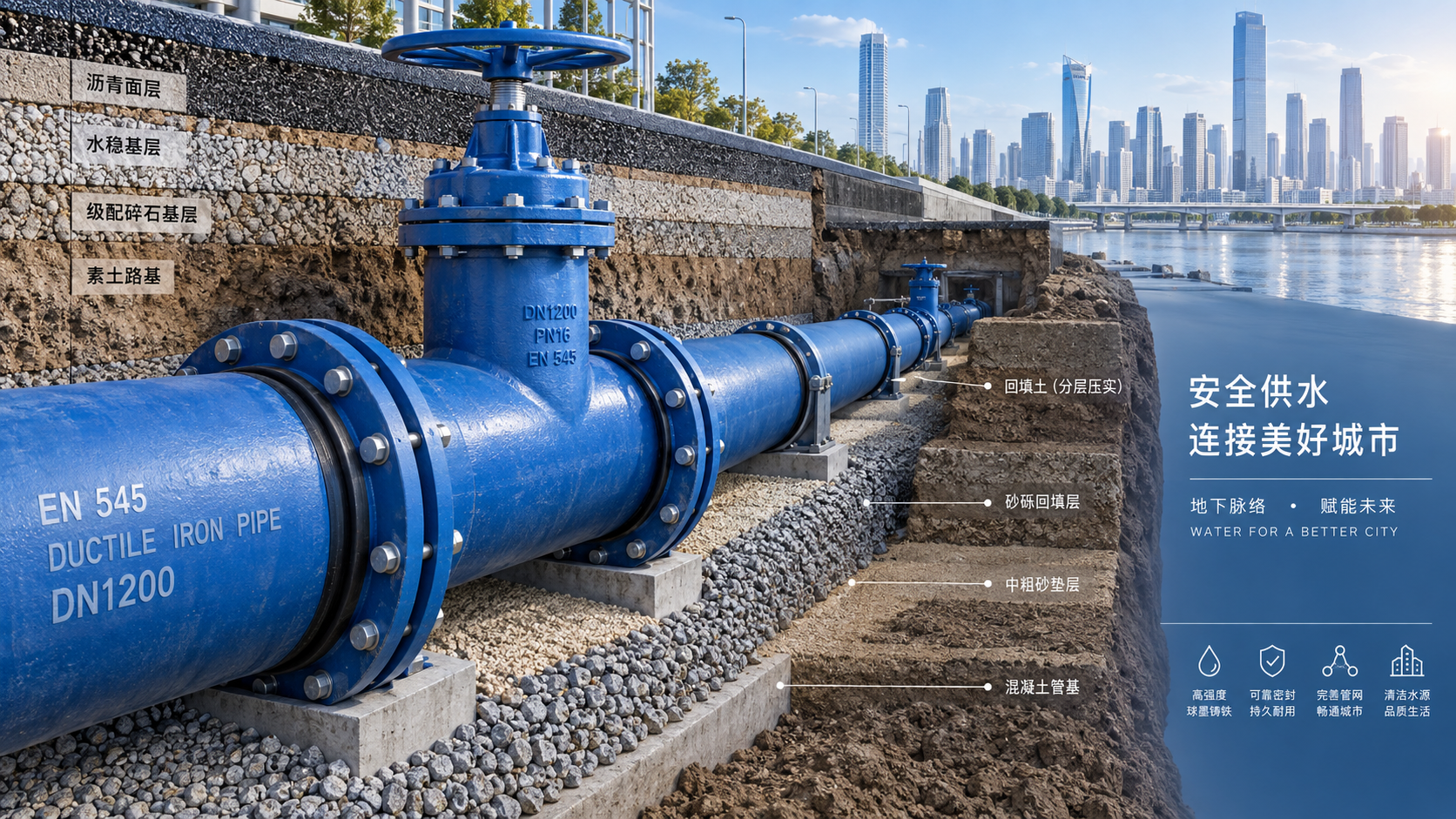 Quelle classe de pression de tuyau en fonte ductile EN 545 convient à une conduite principale d’eau urbaine ?