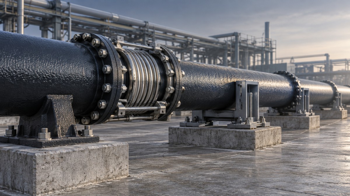 Thermal Piping Expansion: Planning Anchors, Guides, and Flexible Joints Giãn nở nhiệt của đường ống: Lập kế hoạch bố trí gối neo, gối dẫn hướng và khớp nối mềm