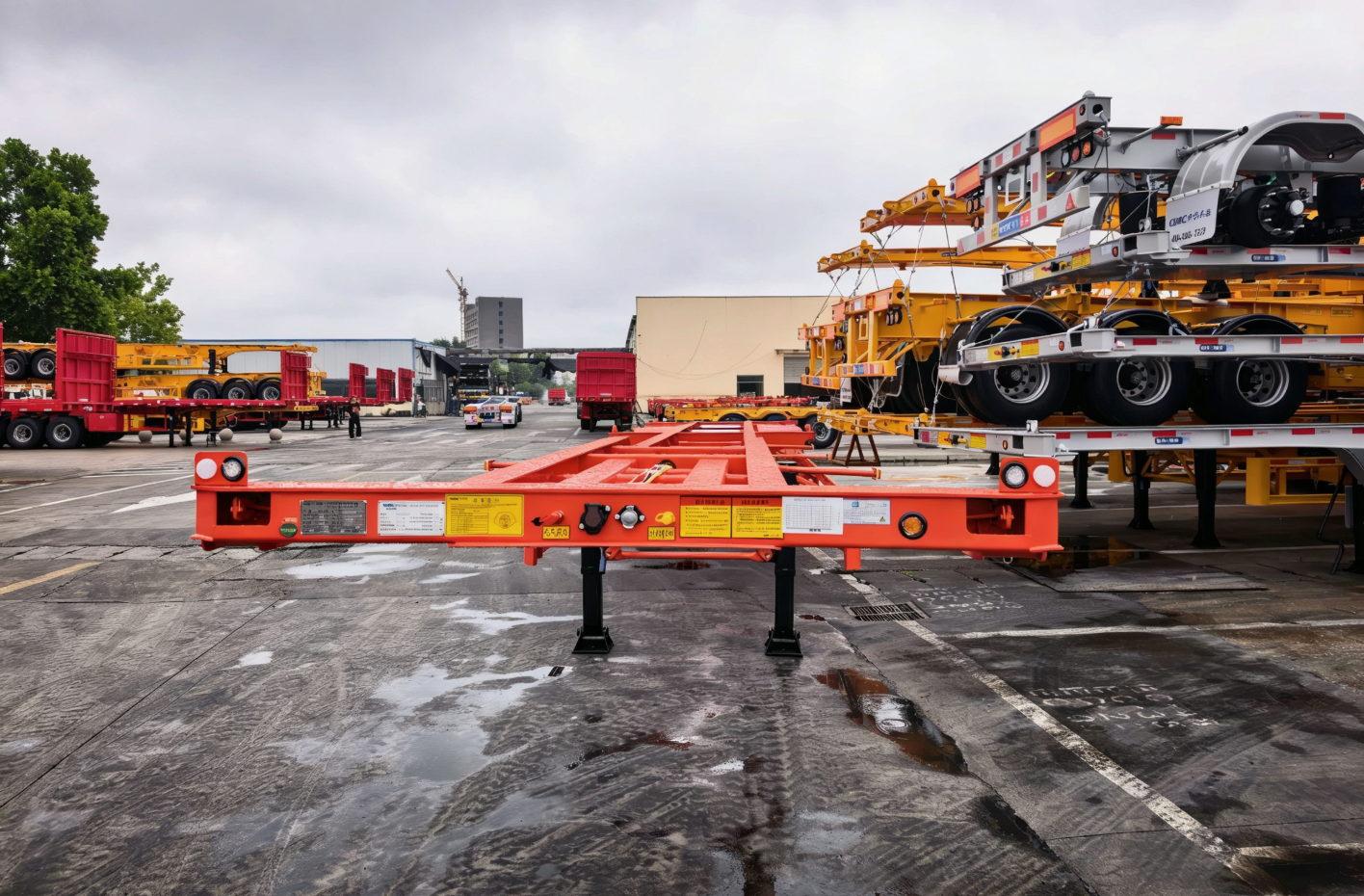3-Axle Skeletal Semi Trailer前视图
