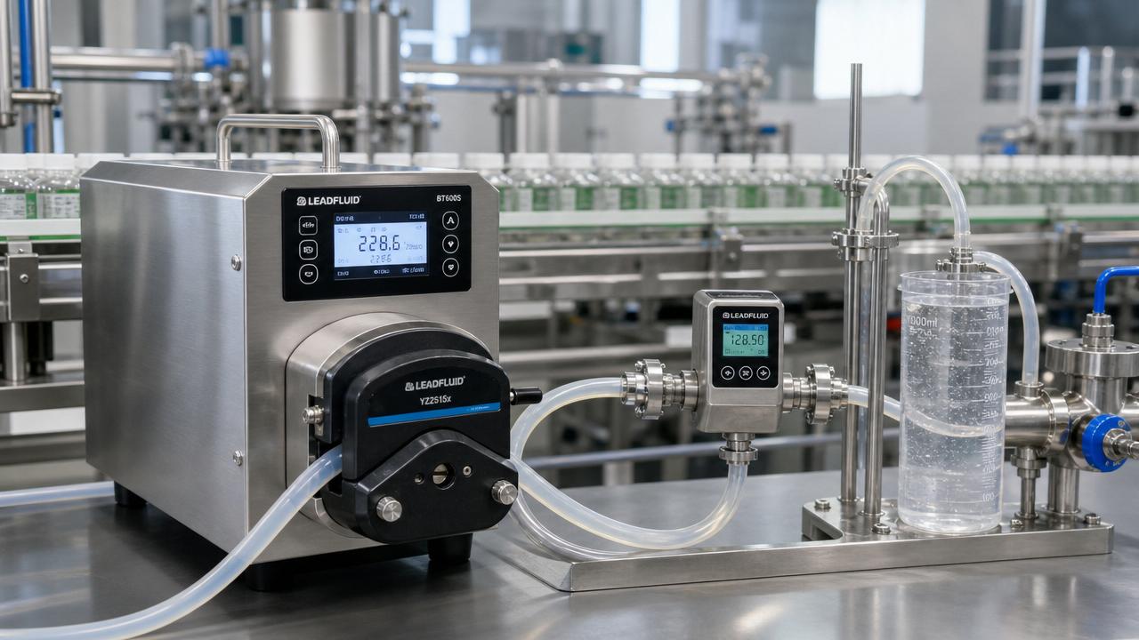 Peristaltic pump flow precision data under real production load