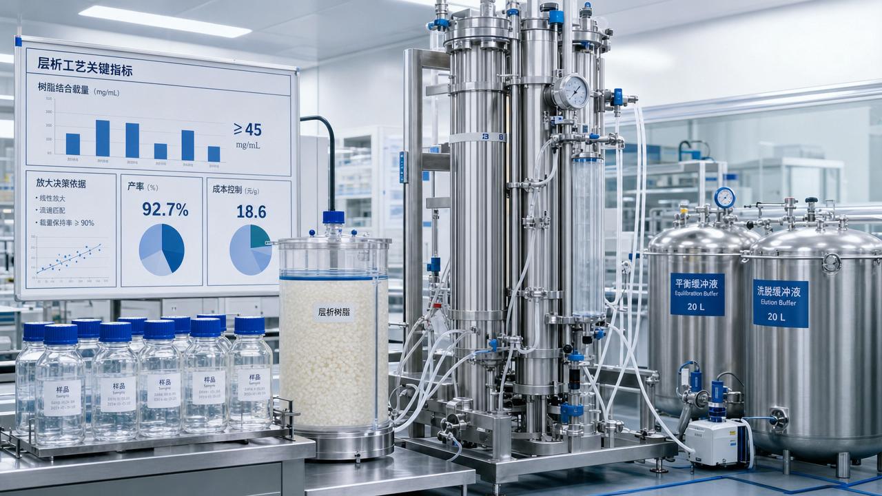 Chromatography resin binding capacity before scale-up decisions