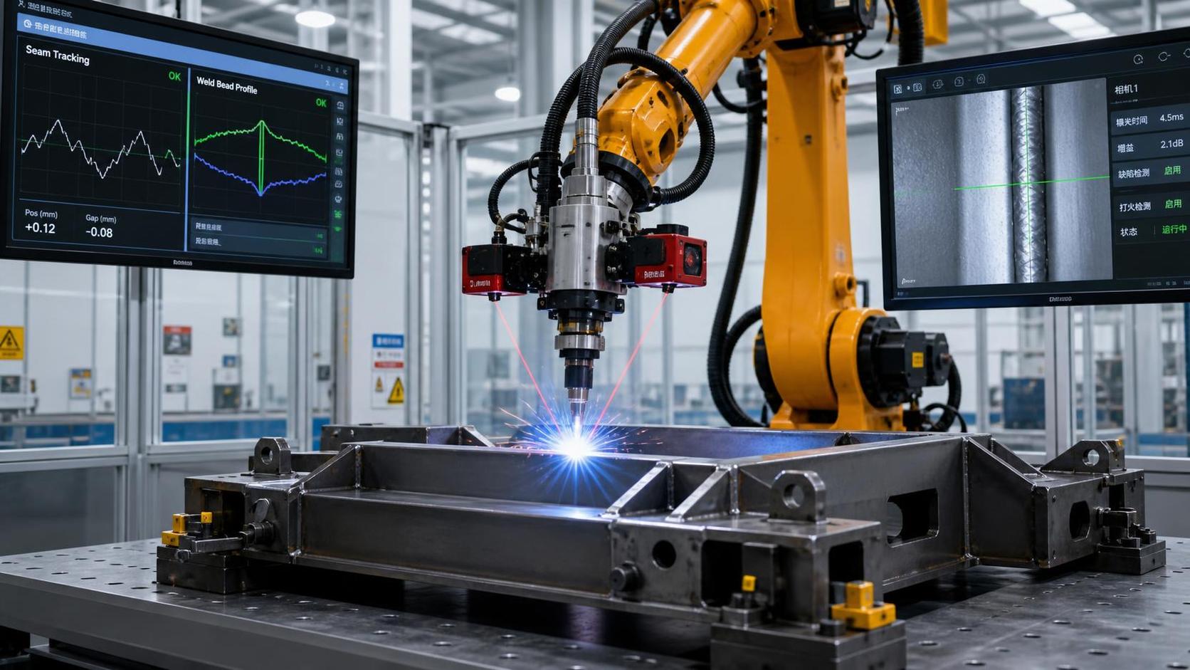 How can a quality control automation system catch defects in robotic welding?
