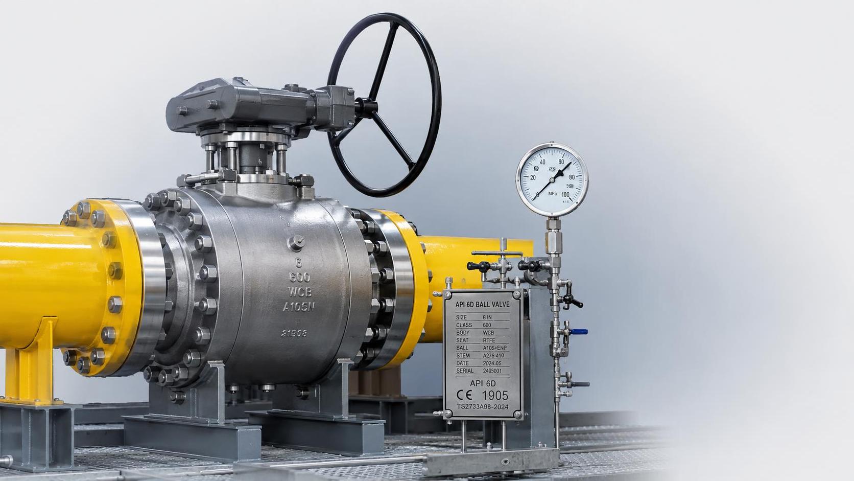 When do oil and gas industrial valves require API 6D certification?