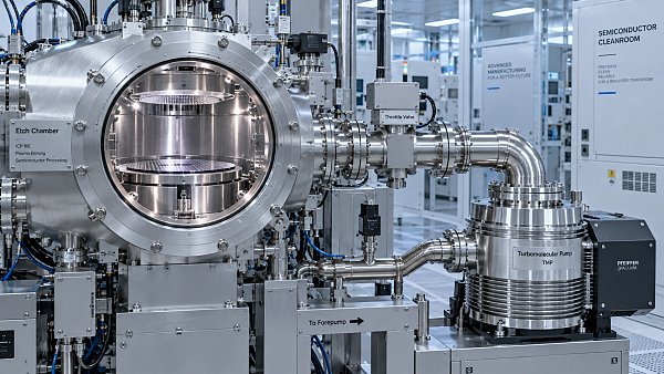 How chamber outgassing limits ultimate vacuum pressure in etching