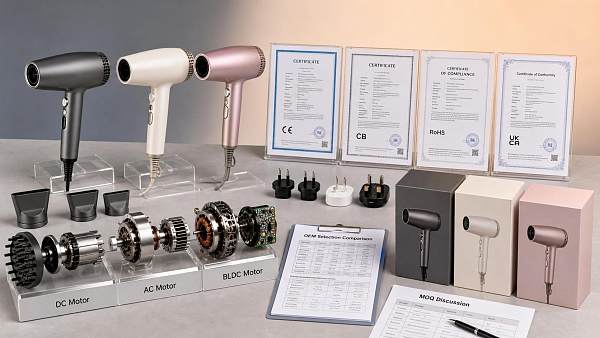 Professional Hair Dryer OEM: How to Compare MOQ, Certifications, and Motor Options
