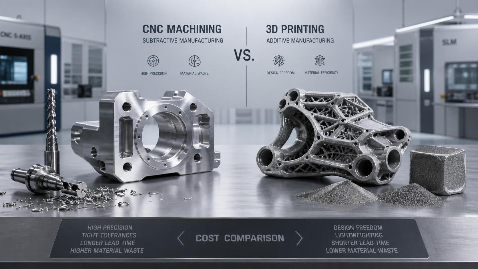 Additive Manufacturing vs Traditional Machining: How to Compare Cost and Design Freedom?