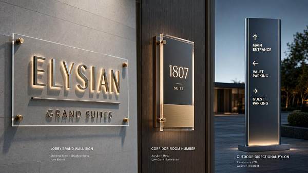 Custom Hotel Signage: What Materials, Lighting, and Mounting Styles Work Best by Area