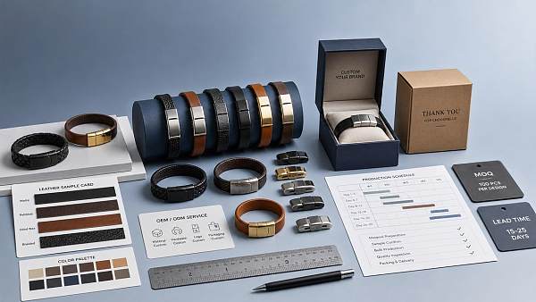 Leather Bracelets OEM: How to Compare Materials, MOQ, Custom Packaging, and Lead Times