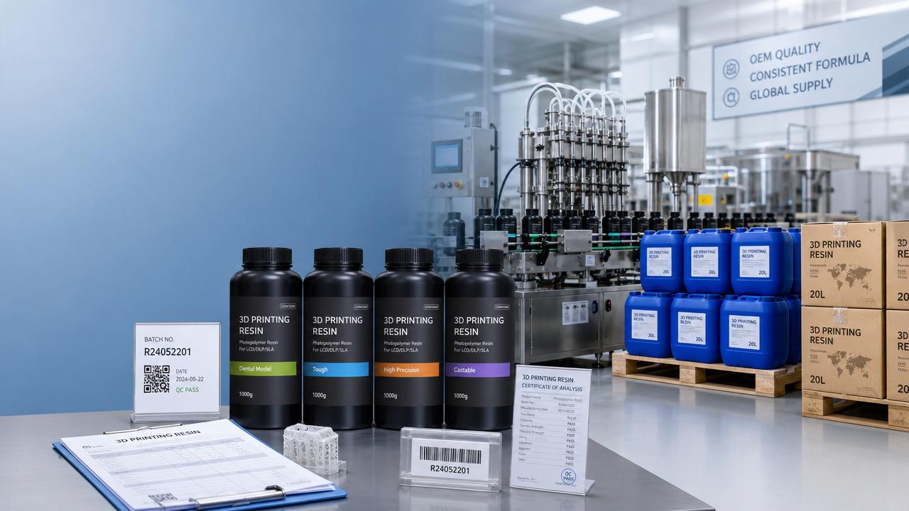 How to assess a 3D printing resin factory OEM partner