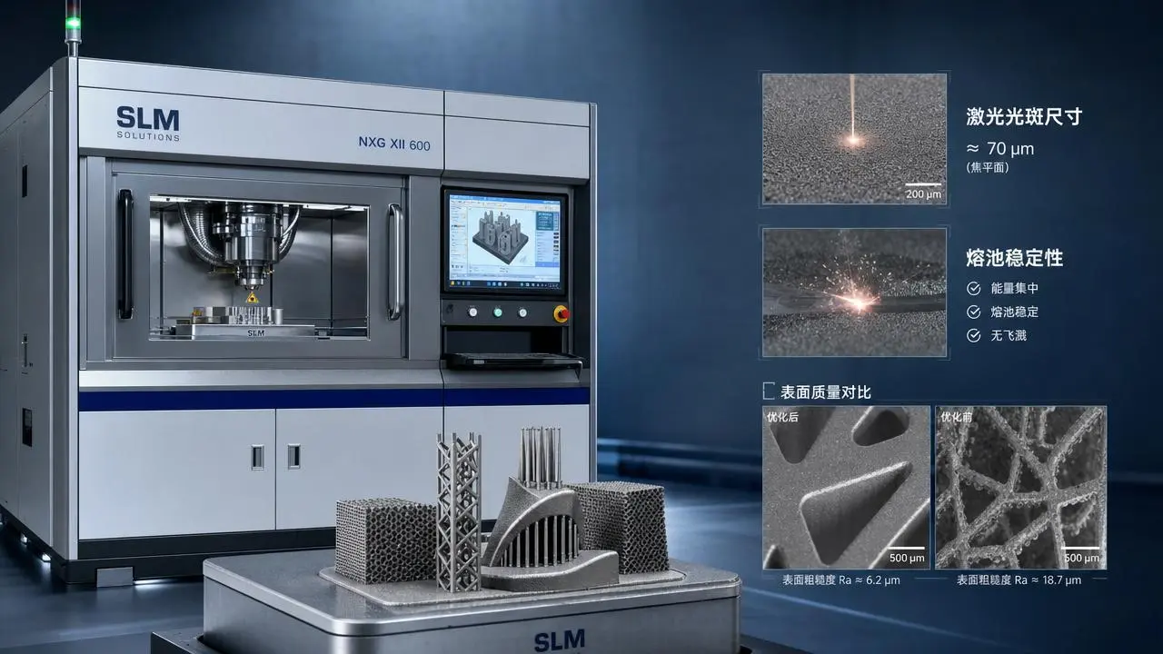 How much do SLM laser spot size benchmarks affect build quality?
