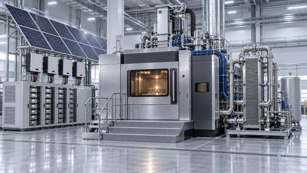 What clean energy solutions reduce operational costs in metal SLM/DED facilities?