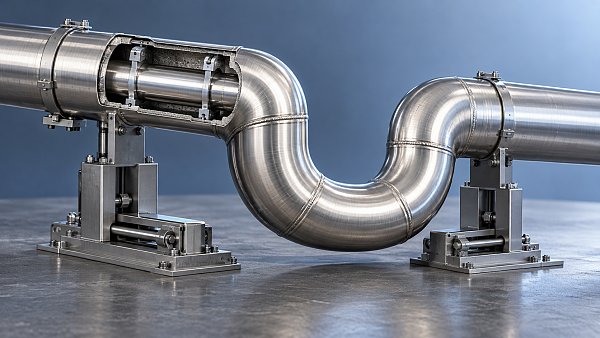 How does a rigid cryogenic transfer line handle thermal contraction?