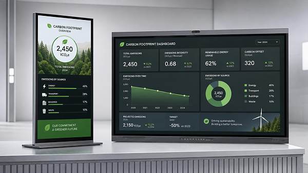 EU CBAM Carbon Reporting Expanded to Digital Signage & Interactive Flat Panels