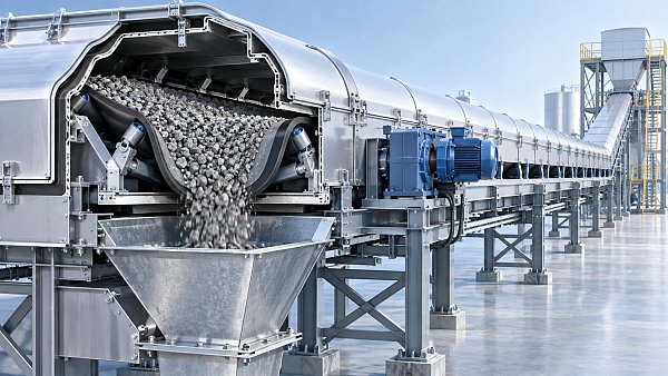 How to calculate enclosed belt conveyor capacity for bulk materials