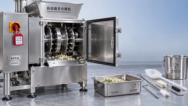 How to clear jams safely in an automatic lentil splitting machine