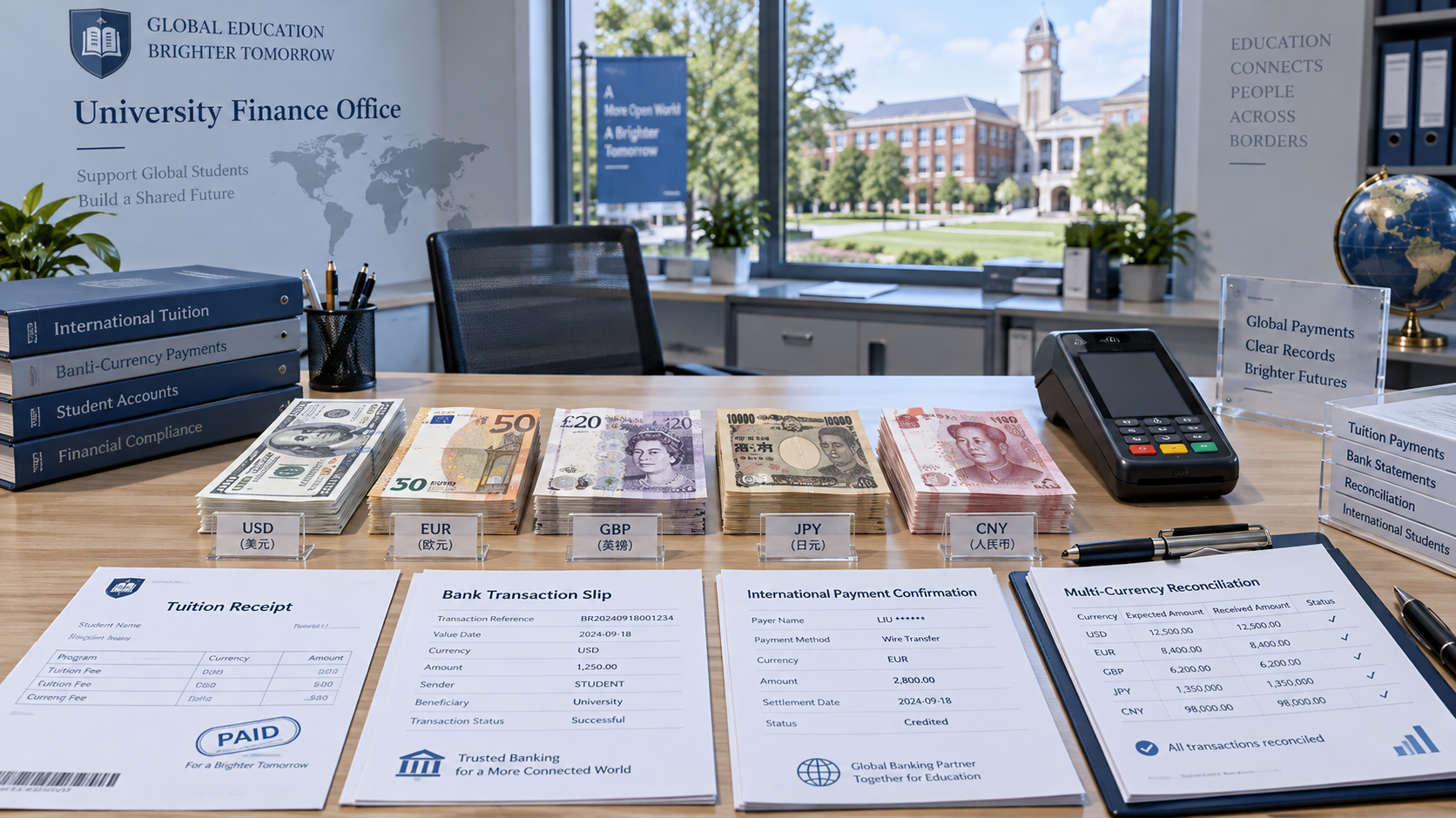 Can a school payment system handle cross-border payments?