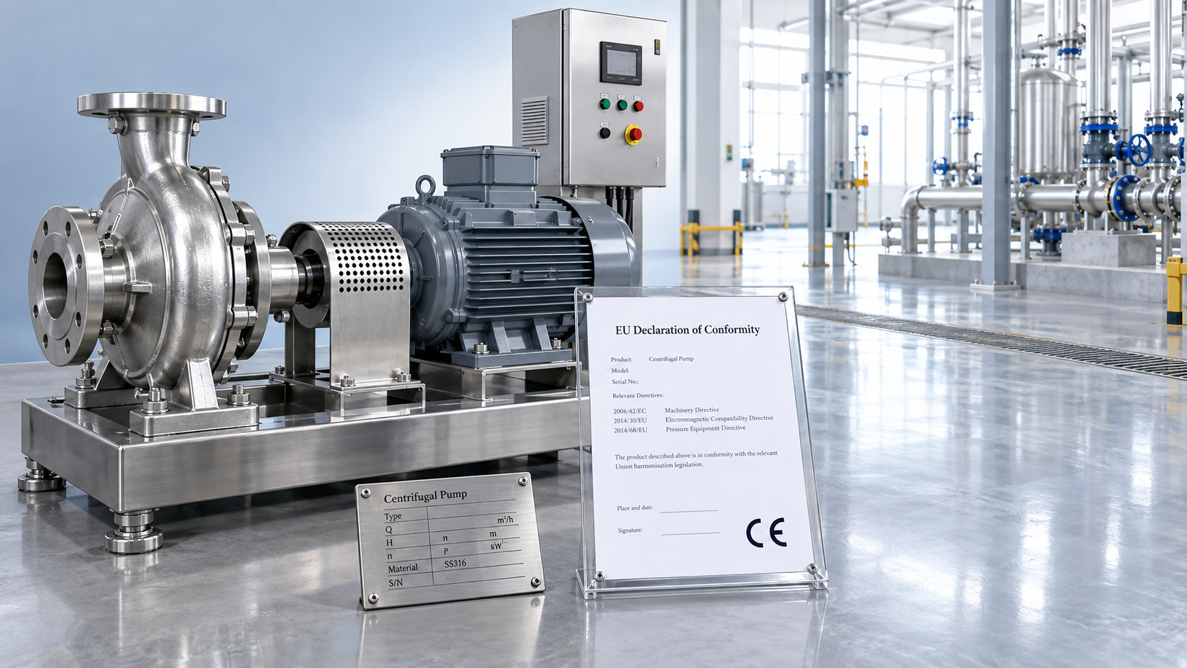 How to verify CE certification for industrial pumps before installation
