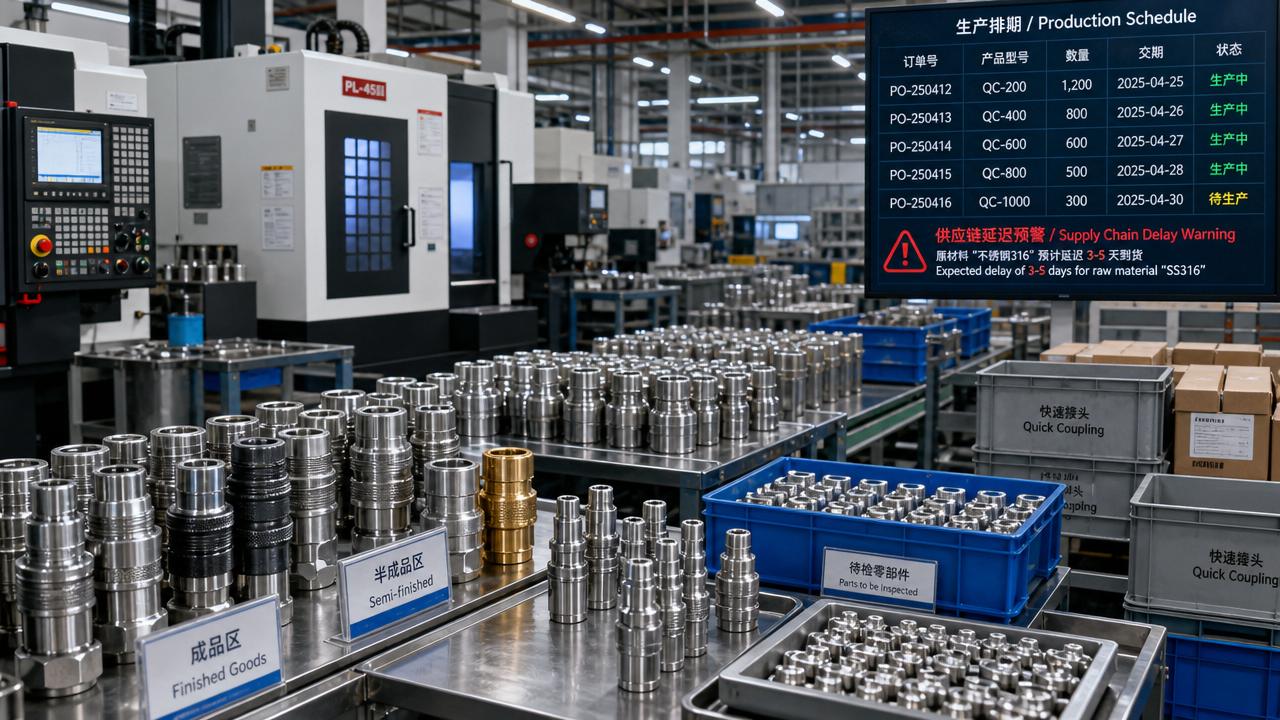 Quick Release Coupling Factory Signs That Lead Times Will Slip