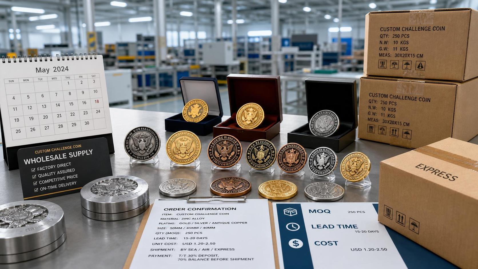 Custom Challenge Coins Wholesale: MOQ, Lead Time, and Cost Factors