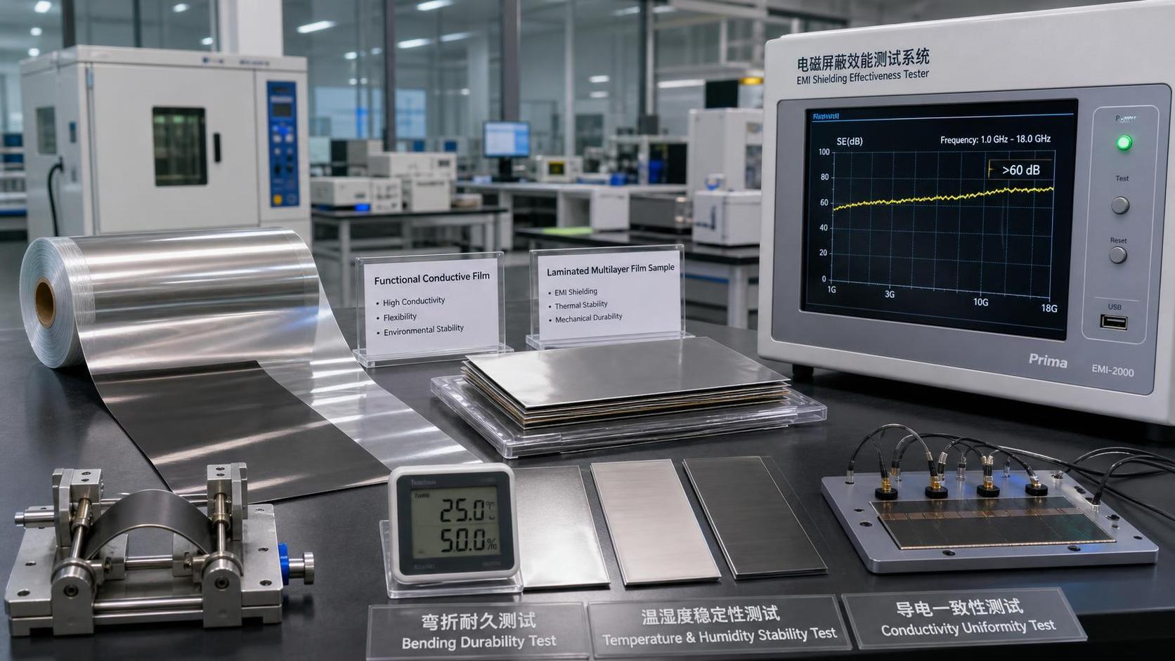 How to Evaluate Functional Conductive Films for EMI Shielding Stability
