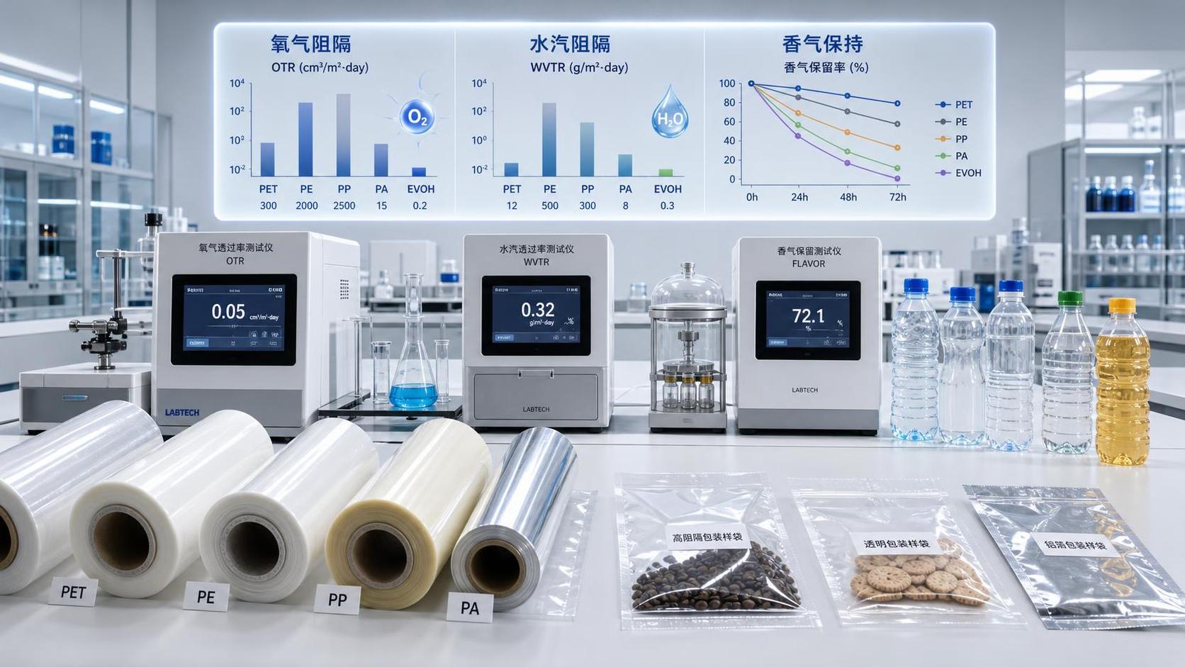 How to compare plastic materials for packaging by barrier performance