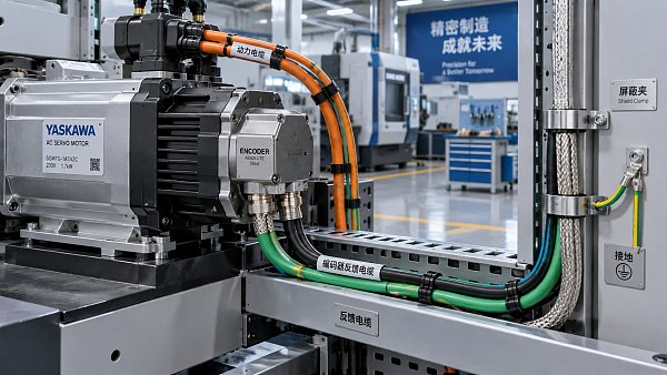 Can signal noise explain intermittent servo motor encoder problems?