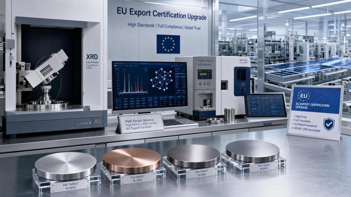 TUV Rheinland Tightens PVD Target Export Certification