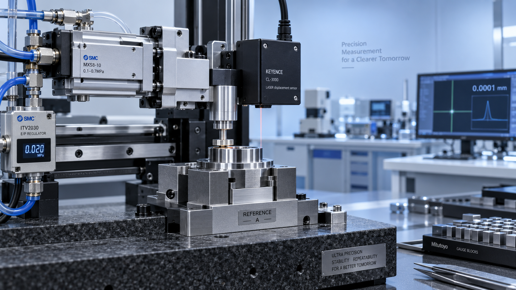 When do sub micron pneumatic actuators improve metrology repeatability?