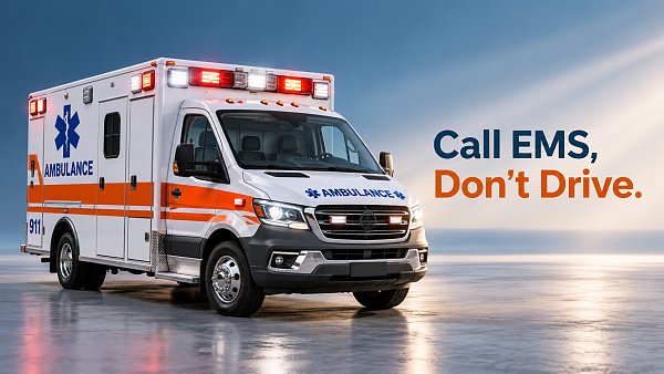 When should you call emergency medical services instead of driving? When should you call emergency medical services instead of driving?
