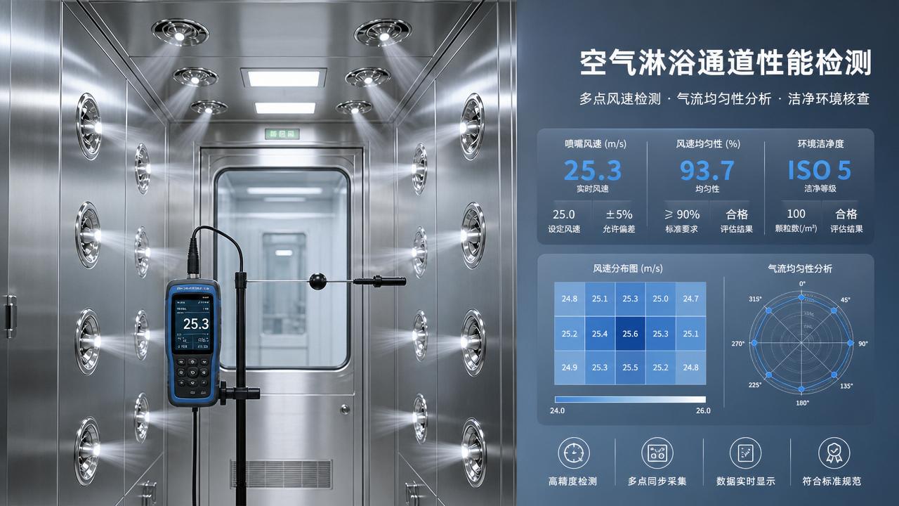 How Nozzle Velocity Data Changes Air Shower Performance Checks