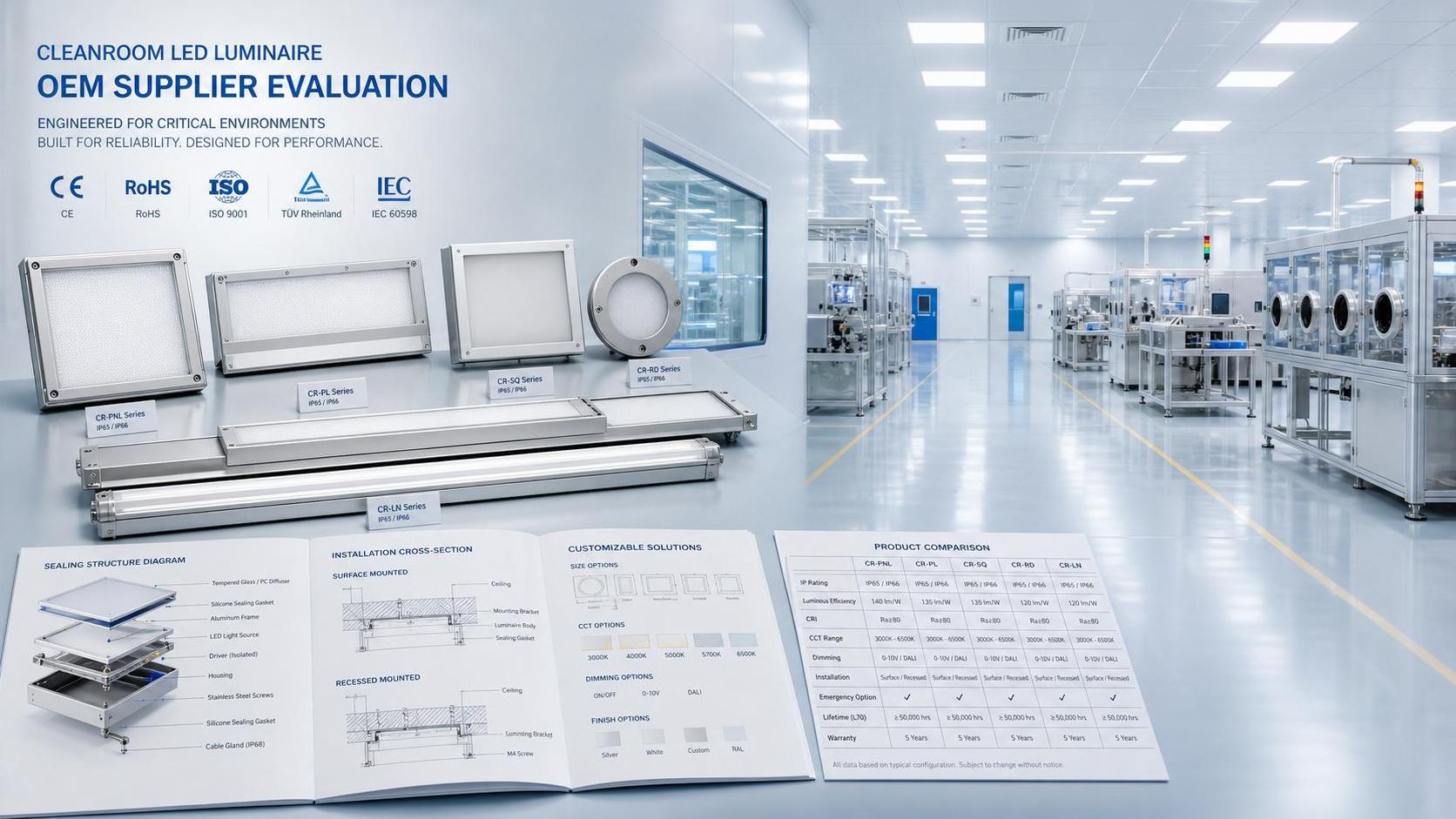 How to Compare Cleanroom Lighting OEM Suppliers for Compliance and Customization