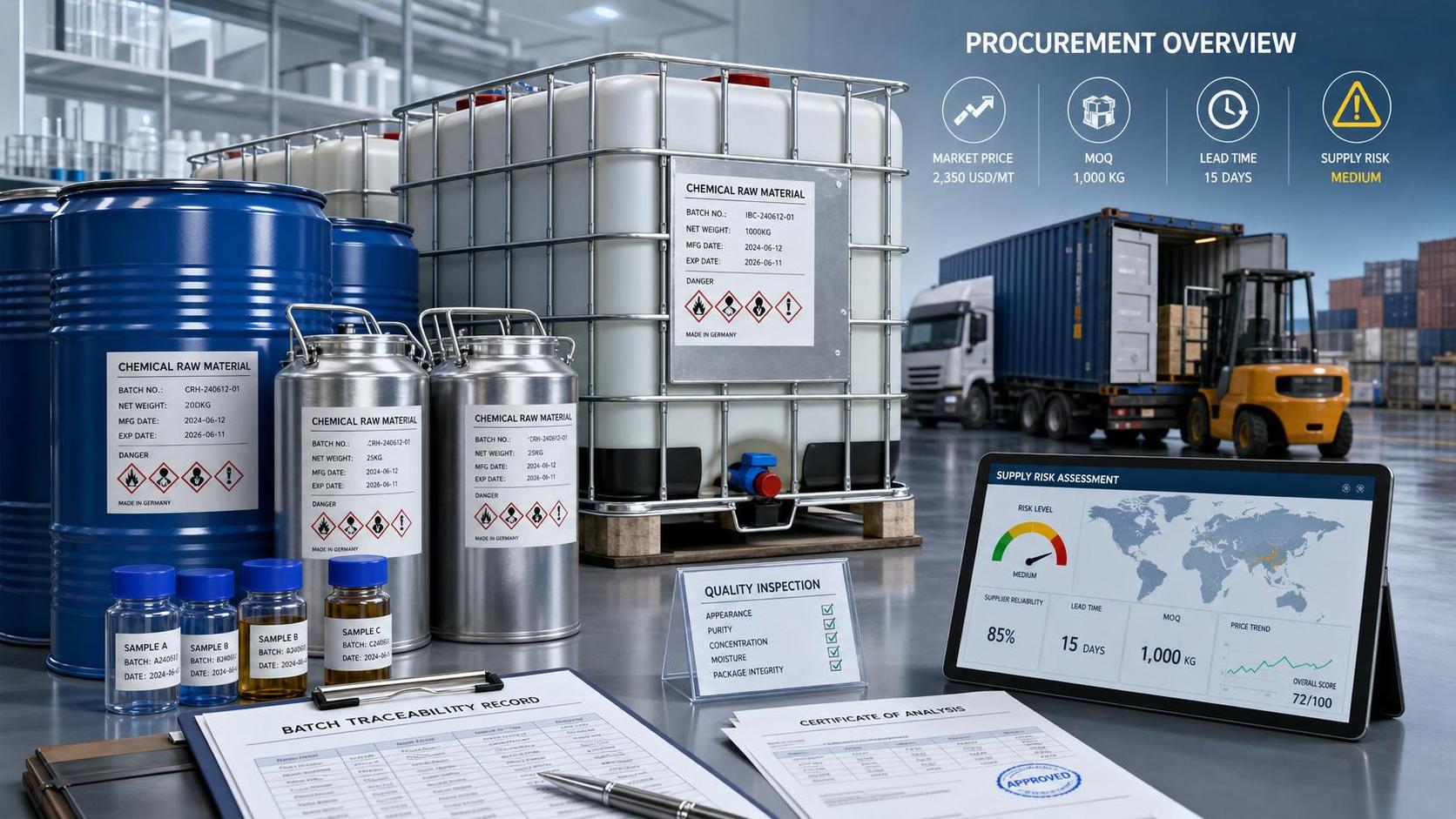 Chemical Raw Materials Procurement: How to Evaluate Cost, MOQ, and Supply Risk
