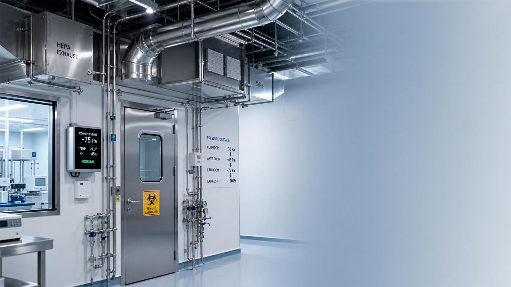 BSL-3/4 Facilities Ventilation: Key Design Differences, Pressure Control, and Airflow Risk Points
