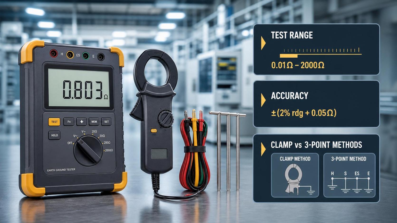 Earth Ground Tester Buying Guide: Test Range, Accuracy, and Clamp vs 3-Point Methods